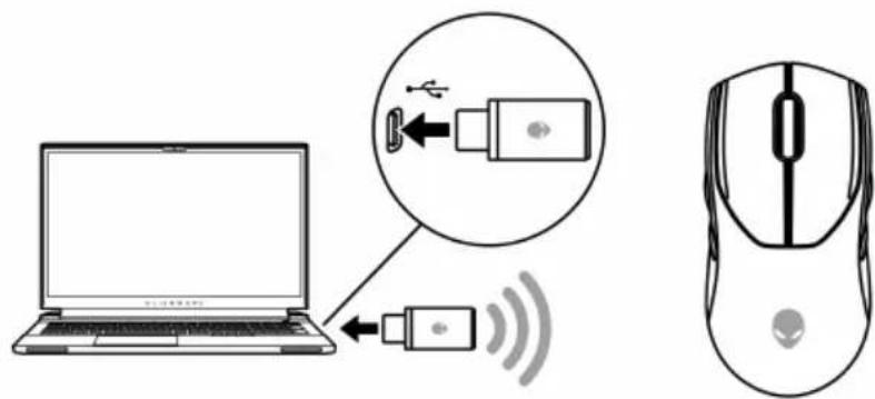 Diagram showing a laptop connected to an audio jack via USB, with an inset illustrating the device's internal connection.