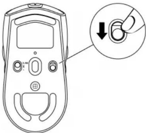 Diagram of a remote control device with labeled buttons and an inset showing a finger pointing to the digit '6'