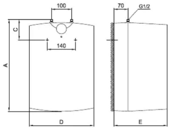 100 C 140 A 70 G1/2 D E
