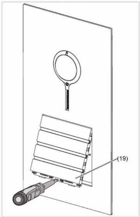 HAGER REQ608X - Dismantle call push-button module cover - 2
