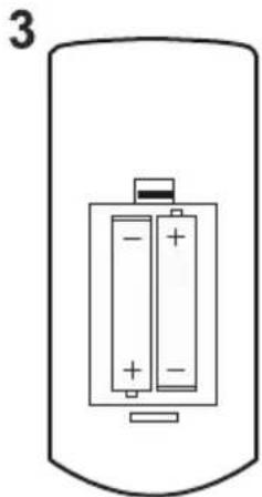 Simple line drawing of a cylindrical battery with two internal compartments and one battery, labeled with number 3 (no text or symbols on the diagram itself)