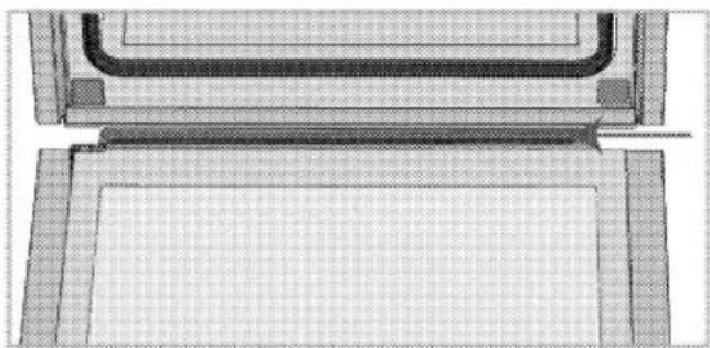 Schéma technique d'un composant mécanique avec une structure en couches (sans texte ni symboles).