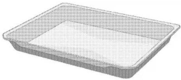 Rendu 3D d'un plateau rectangulaire à motif quadrillé (sans texte ni symboles)