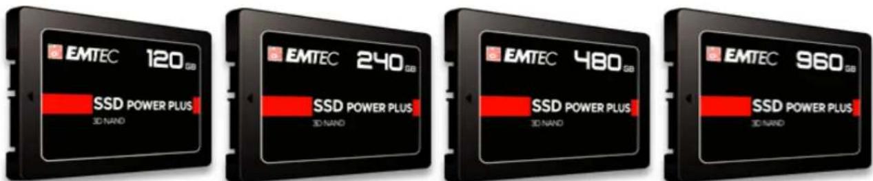 EMTEC 120 GB SSD POWER PLUS 3D NAND EMTEC 240 GB SSD POWER PLUS 3D NAND EMTEC 480 GB SSD POWER PLUS 3D NAND EMTEC 960 GB SSD POWER PLUS 3D NAND