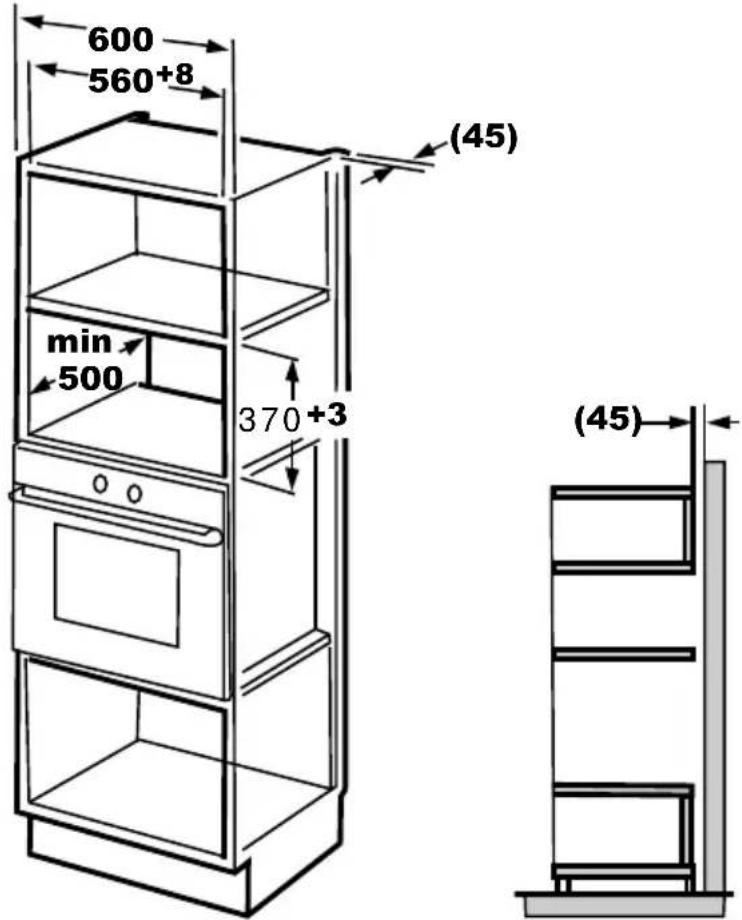 CANDY CA38FMW8NG - Installation of the Oven - 2