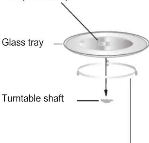 Glass tray, turntable shaft