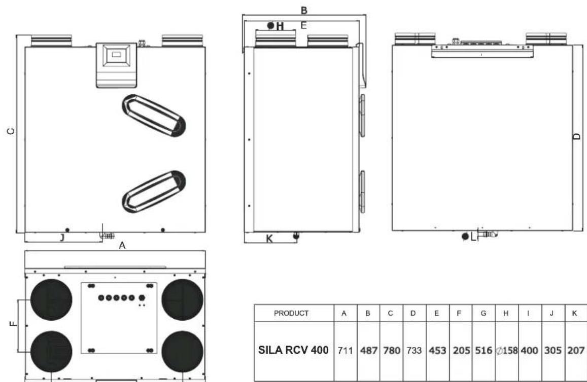 Baxi Sila RCV 400 - Dimensiones - 1