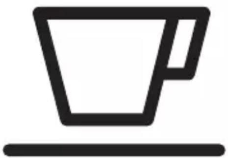 Simple line drawing of a coffee cup on a flat surface (no text or symbols)
