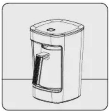 Line drawing of a cylindrical device with a lid and internal structure (no text or symbols)