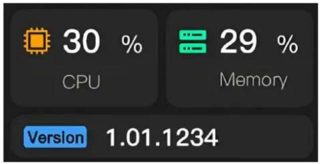 30 % CPU 29 % Memory Version 1.01.1234
