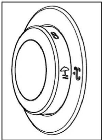 Technical line drawing of a mechanical component with concentric rings and labeled features (no text or symbols)
