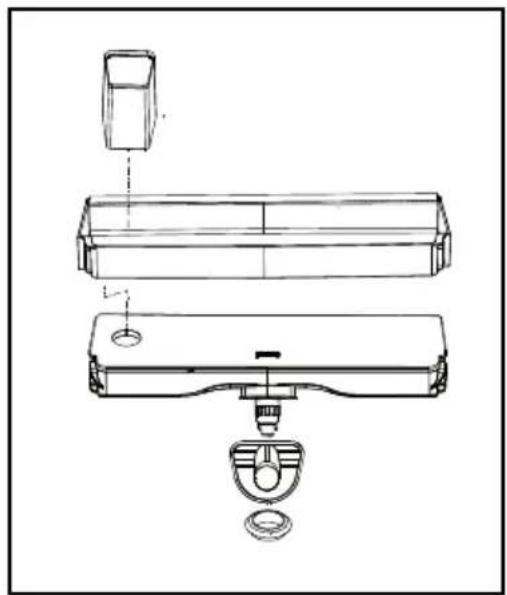 Technical line drawing of a mechanical assembly with exploded view (no text or symbols).