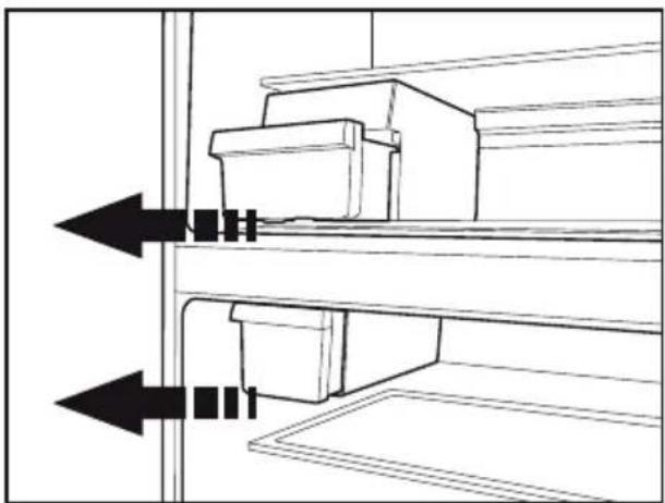 Diagram of a mechanical assembly with two arrows indicating direction, no text or symbols present