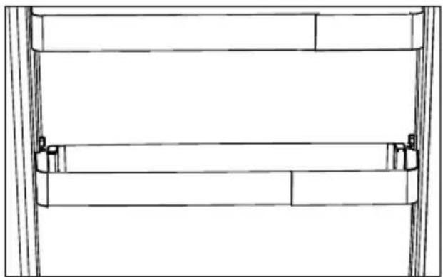 Technical line drawing of a mechanical assembly or frame structure (no text or symbols).