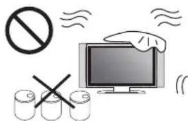 Illustration showing a prohibition symbol, a computer monitor with a hand gesture, and three cans below with a cross indicating a toxicity or toxicity.