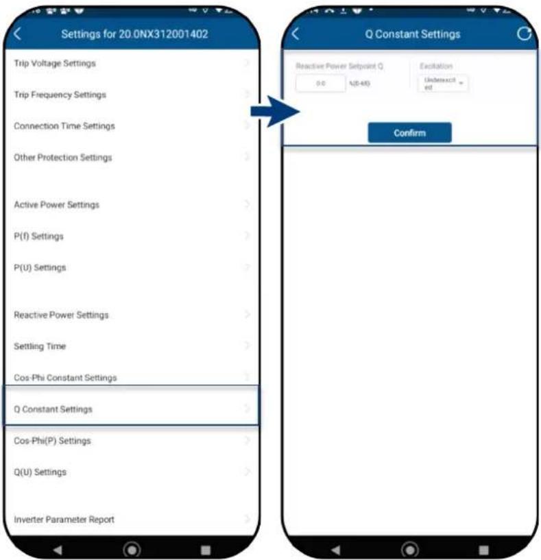 Settings for 20.0NX312001402 Trip Voltage Settings Trip Frequency Settings Connection Time Settings Other Protection Settings Active Power Settings P(f) Settings P(U) Settings Reactive Power Settings Settling Time Cos-Phi Constant Settings Q Constant Settings Cos-Phi(P) Settings Q(U) Settings Invert…