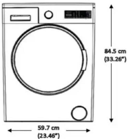 59.7 cm (23.46") 84.5 cm (33.26")