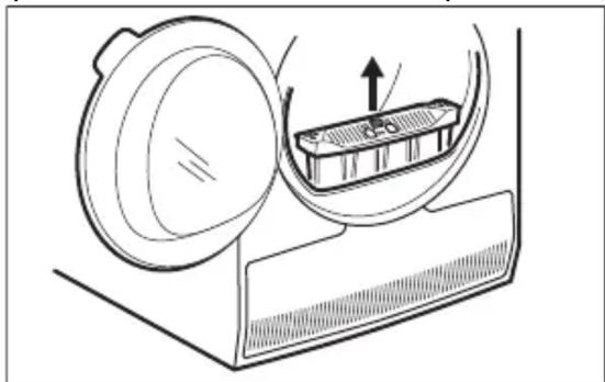 Diagram of a car interior showing a lid, vent, and grating with an arrow indicating direction.