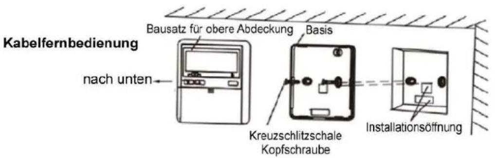 Kabelfernbedienung nach unten Bausatz für obere Abdeckung Basis Kreuzschlitzschale Kopfschraube Installationsöffnung