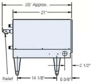 25° Approx. 21" Relief 14 1/8" 5 3/8" 2 1/2"