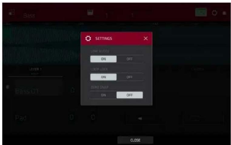 BASE SETTINGS ON ON OFF LOOP LOCK ON OFF CROO STOP ON OFF CLOSE