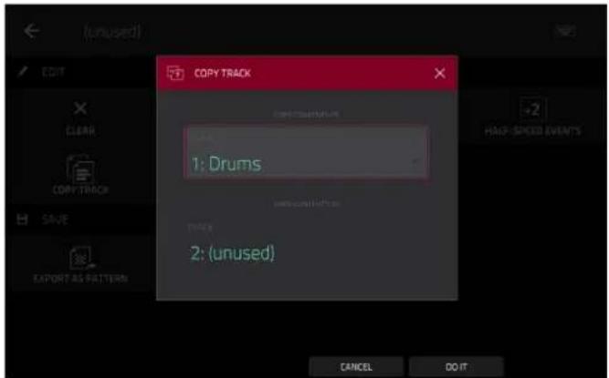 COPY TRACK 1: Drums 2: (unused) CANCEL DO IT