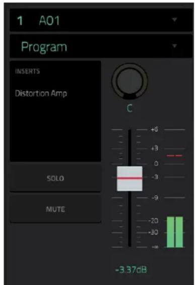 1 A01 Program INSERTS Distortion Amp C SOLO MUTE -3.37dB