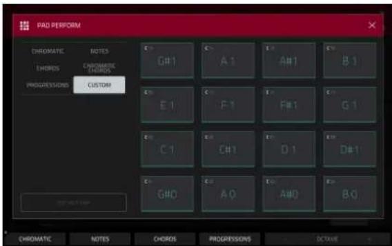 PAD PERFORM CHORATIC NOTES CHORDS CAPROMATIC CHORDS PROGRESSORS CUSTOM G#1 A#1 B# E1 F1 F#1 G1 C1 C#1 D1 D# G#0 A0 A#0 B0 CHORATIC NOTES CHORDS PROGRESSORS OCTAVE