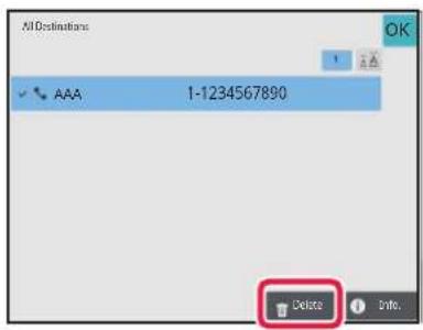 All Destinations AAA 1-1234567890 Delete Info.