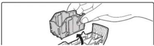 Illustration of a hand holding a mechanical component with an arrow indicating motion.