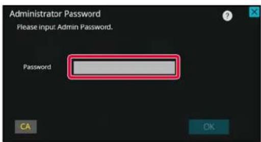 Administrator Password. Please input: Admin Password. Password. CA. OK.