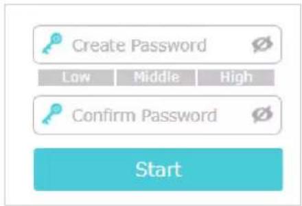 Create Password Low Middle High Confirm Password Start