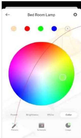 Bed Room Lamp Power Brightness White Color Presets Schedule Usage