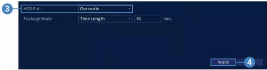 HDD Full Overwrite Package Mode Time Length 30 min. Apply 4