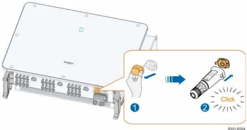 Diagram illustrating device connection steps with labeled instructions and a highlighted device
