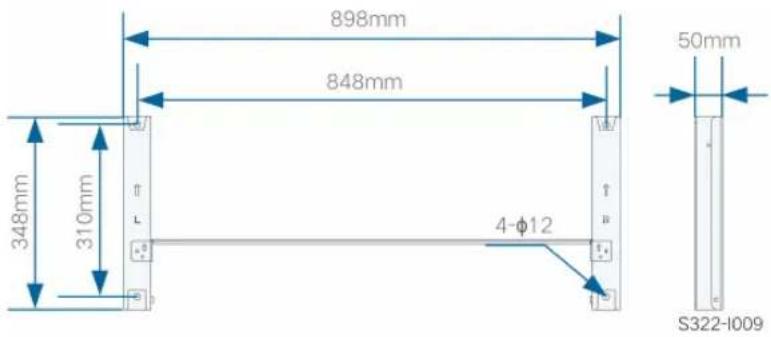 898mm 848mm 348mm 310mm 4-Φ12 50mm S322-I009