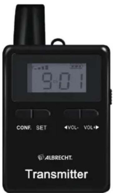 9:01 CONF. SET VOL- VOL+ ALBRECHT. Transmitter