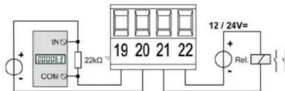 IN 00005.3 COM 22kΩ 19 20 21 22 12 / 24V= + Rel. -