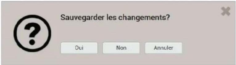 Sauvegarder les changements? Oui Non Annuler
