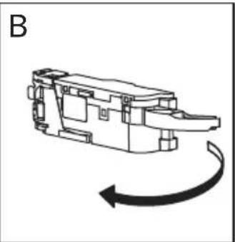 Mechanical component diagram showing a rotating assembly with an arrow indicating rotational motion (no text or symbols).