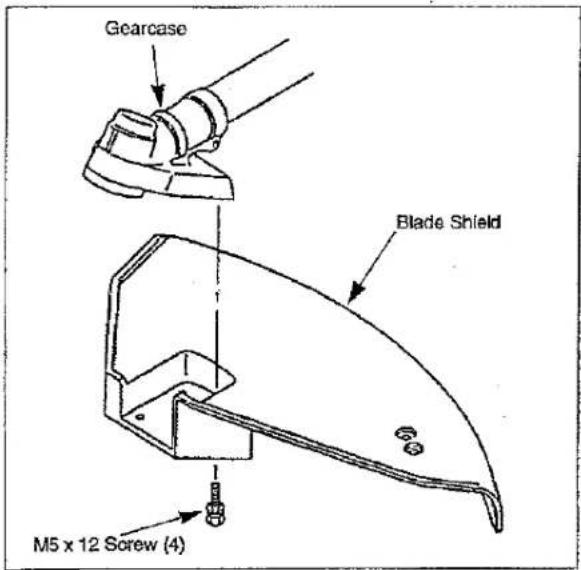 Gearcase Blade Shield M5 x 12 Screw (4)