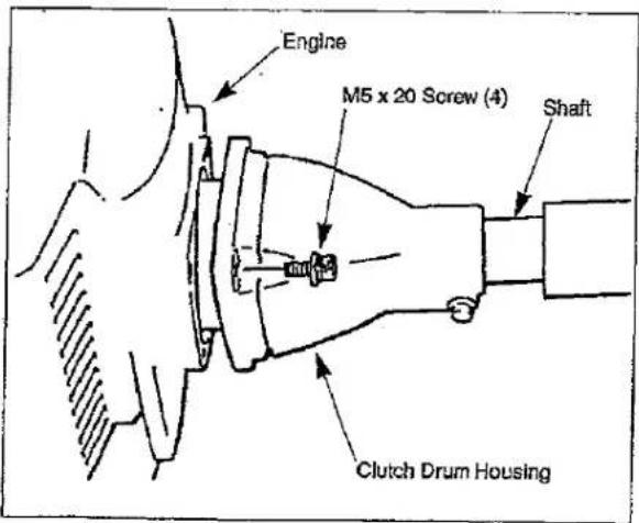 Engine M5 x 20 Screw (4) Shaft Clutch Drum Housing