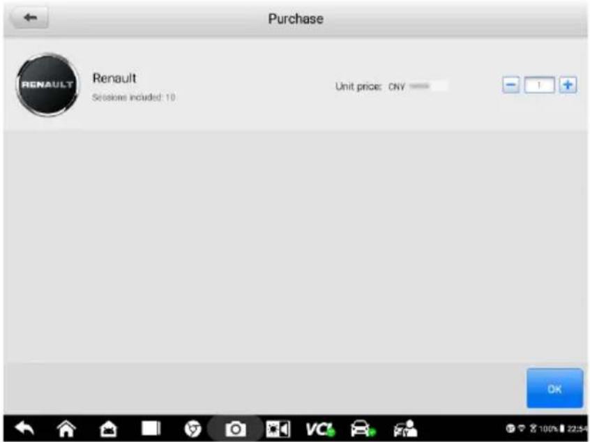 Purchase Renault Sessions included: 10 Unit price: CNY OK