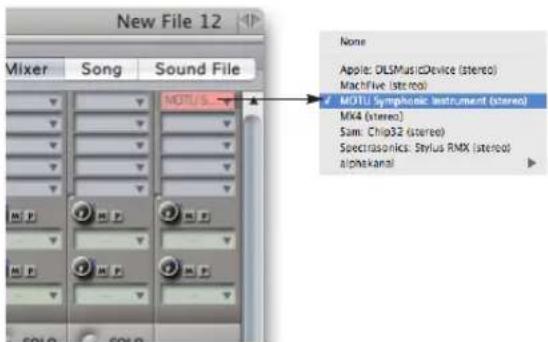 New File 12 Vixer Song Sound File NOTI/S None Apple: DLSMusicDevice (stereo) Machfive (stereo) MOTU Symphonic Instrument (stereo) MK4 (stereo) Sam: Chip32 (stereo) Spectrasonics: Stylus RMX (stereo) alphekanal