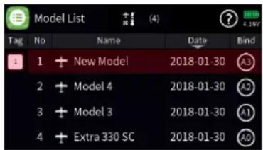 Model List Tag No Name Date Bind 1 + New Model 2018-01-30 A3 2 + Model 4 2018-01-30 A2 3 + Model 3 2018-01-30 A1 4 + Extra 330 SC 2018-01-30 A0