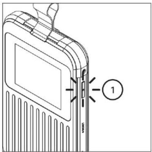 Technical diagram of a mobile phone with labeled component and numbered annotation