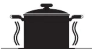 Silhouette of a cooking pot with side handles and wavy legs (no text or symbols)