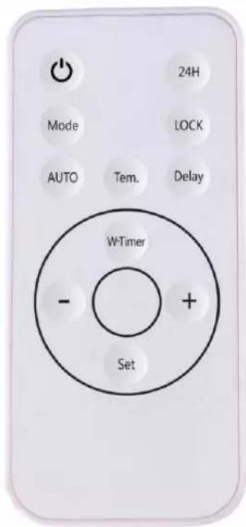 24H Mode LOCK AUTO Tem. Delay WTimer - + Set