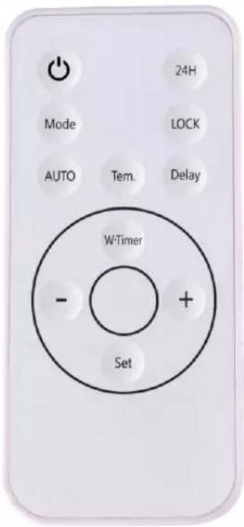 24H Mode LOCK AUTO Tem. Delay W-Timer - + Set