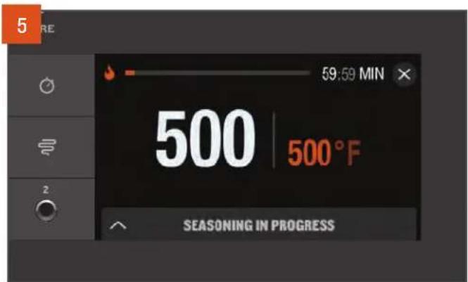 5 59:59 MIN 500 | 500°F SEASONING IN PROGRESS